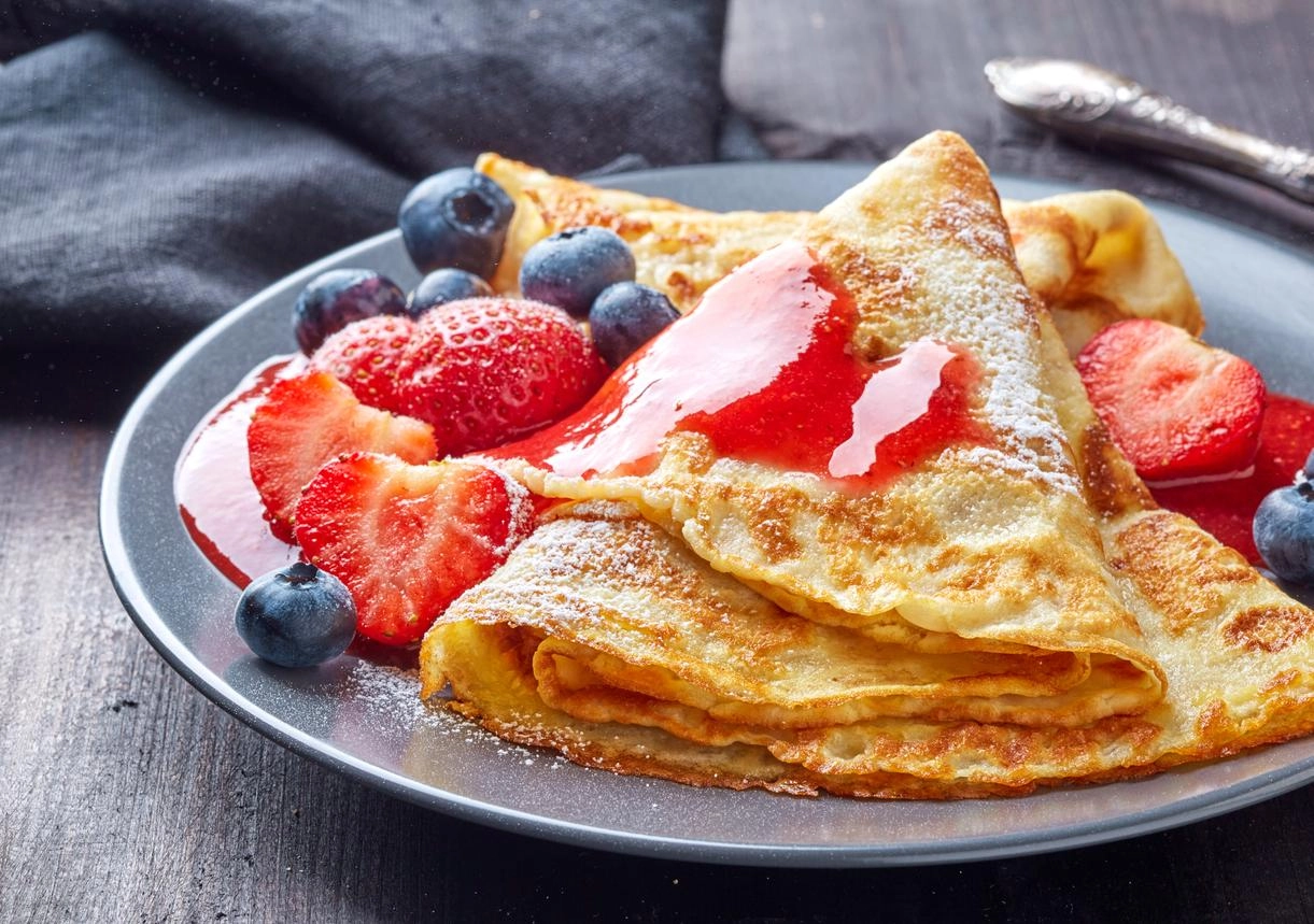 Crêpe fruits rouges et sirop d'érable